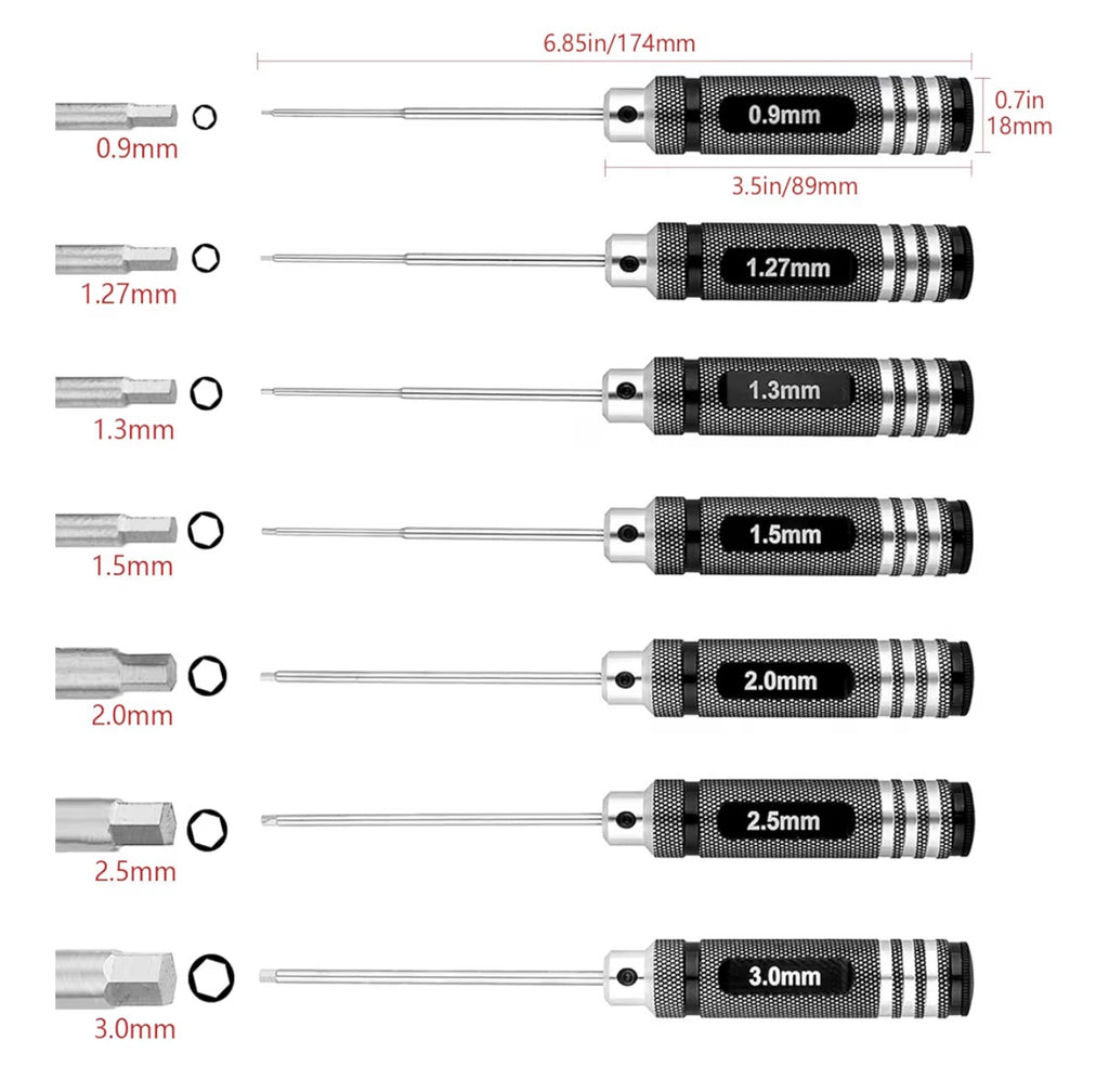 Hex Screwdriver Set - 7 Pieces